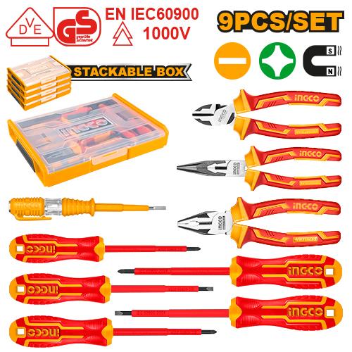 INGCO JEU D'OUTILS A MAIN ISOLES 9PCS AU MAROC [HKTV01H091]