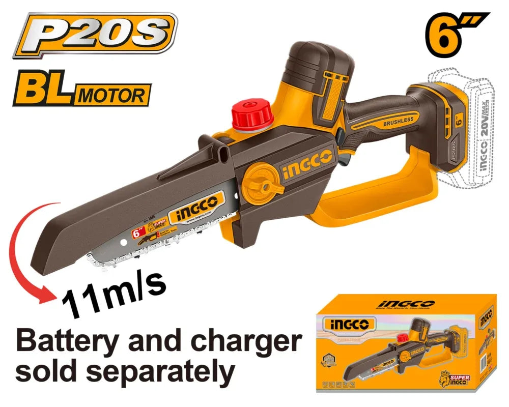 [CGSLI2066] Scie Élagueuse INGCO 20V 6" Brushless | CGSLI2066 (Sans Batterie)