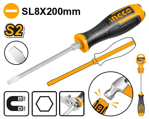 [HGTS688200] INGCO TOURNEVIS A ZONE DE FRAPPE VIS A FENTE 8*200 MM AU MAROC [HGTS688200]