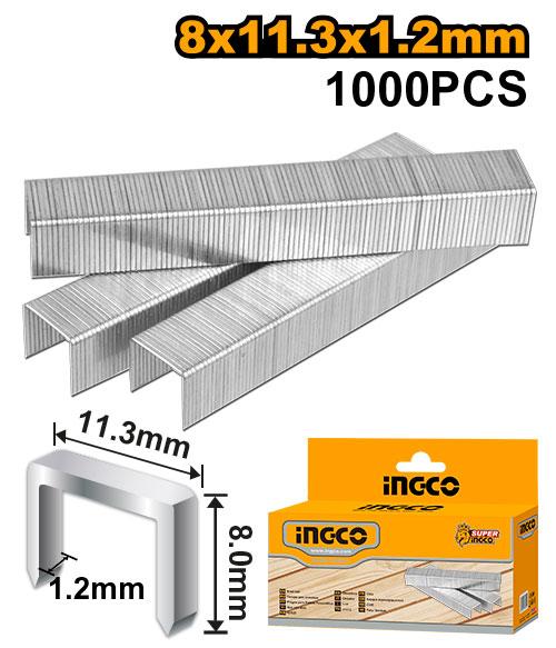 INGCO BOITE AGRAFE 1000PCS 8MM*1.2MM POUR HSG1405 AU MAROC [STS0208]