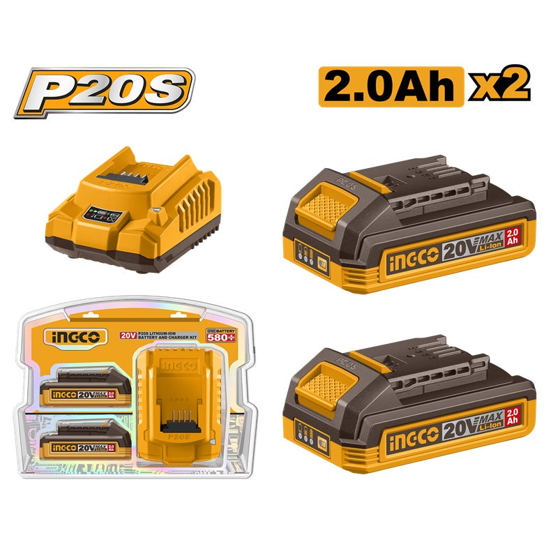 [FBCPK2212] INGCO KIT BATTERIE LITHIUM-ION ET CHARGEUR P20S AU MAROC [FBCPK2212]
