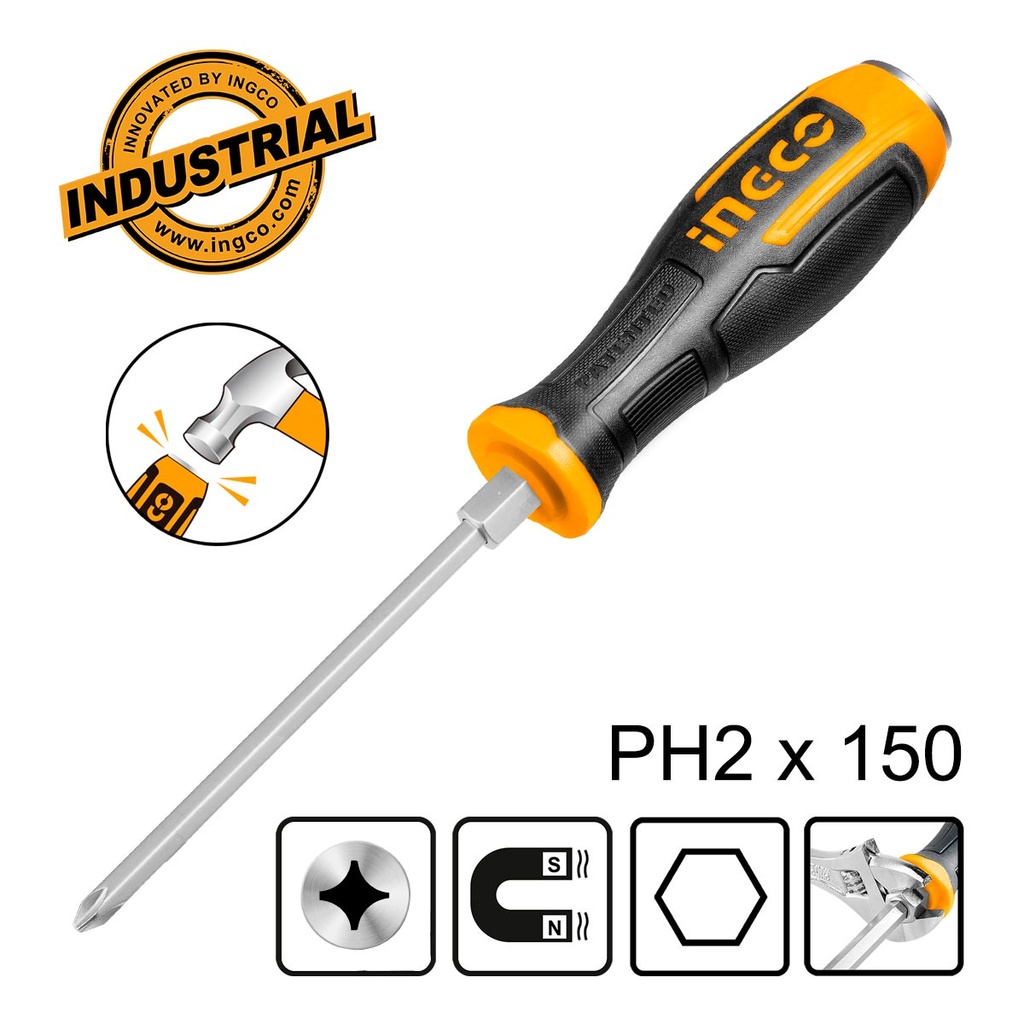 [HGTS68PH2150] INGCO TOURNEVIS A ZONE DE FRAPPE PH2 6*150 MM AU MAROC [HGTS68PH2150]