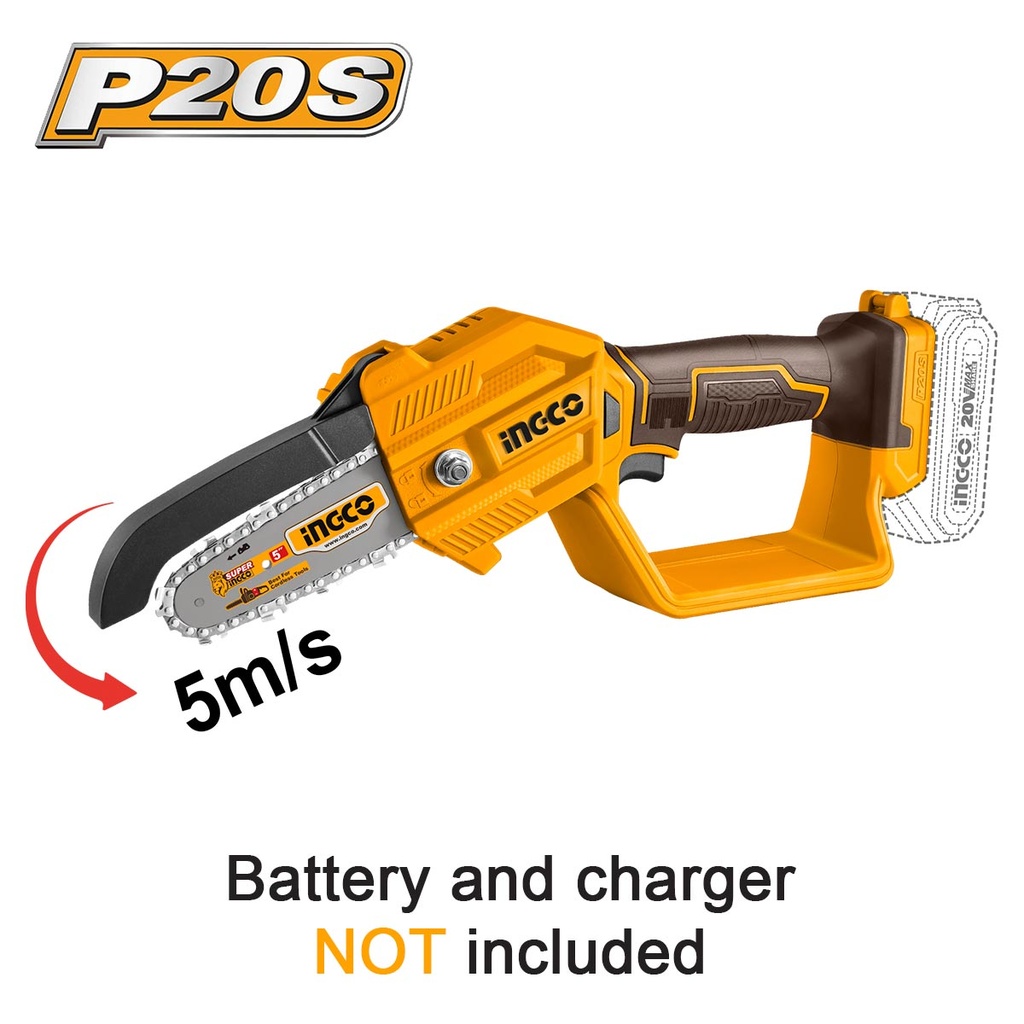 INGCO SCIE ELAGEUSE A BATTERIE 20V 13CM SANS CHARGEUR SANS BATTERIE INGCO AU MAROC [CGSLI2058]
