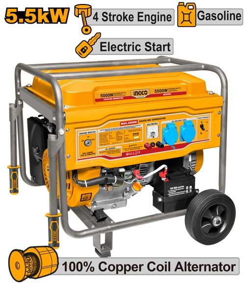 [GE55003] INGCO GENERATEUR À ESSENCE 5KVA 25L AU MAROC [GE55003]