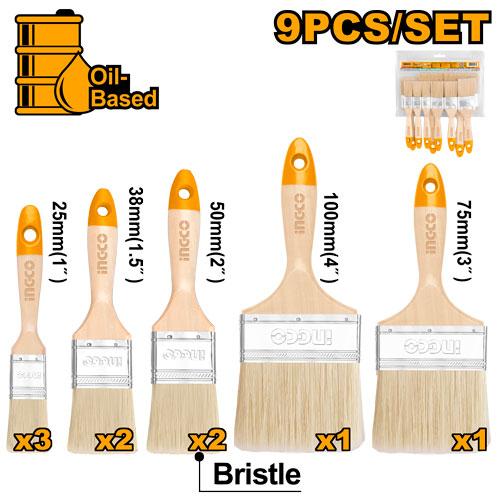 [CHPTB0114091] INGCO SET DE 9 PINCEAUX EN BOIS AU MAROC [CHPTB0114091]