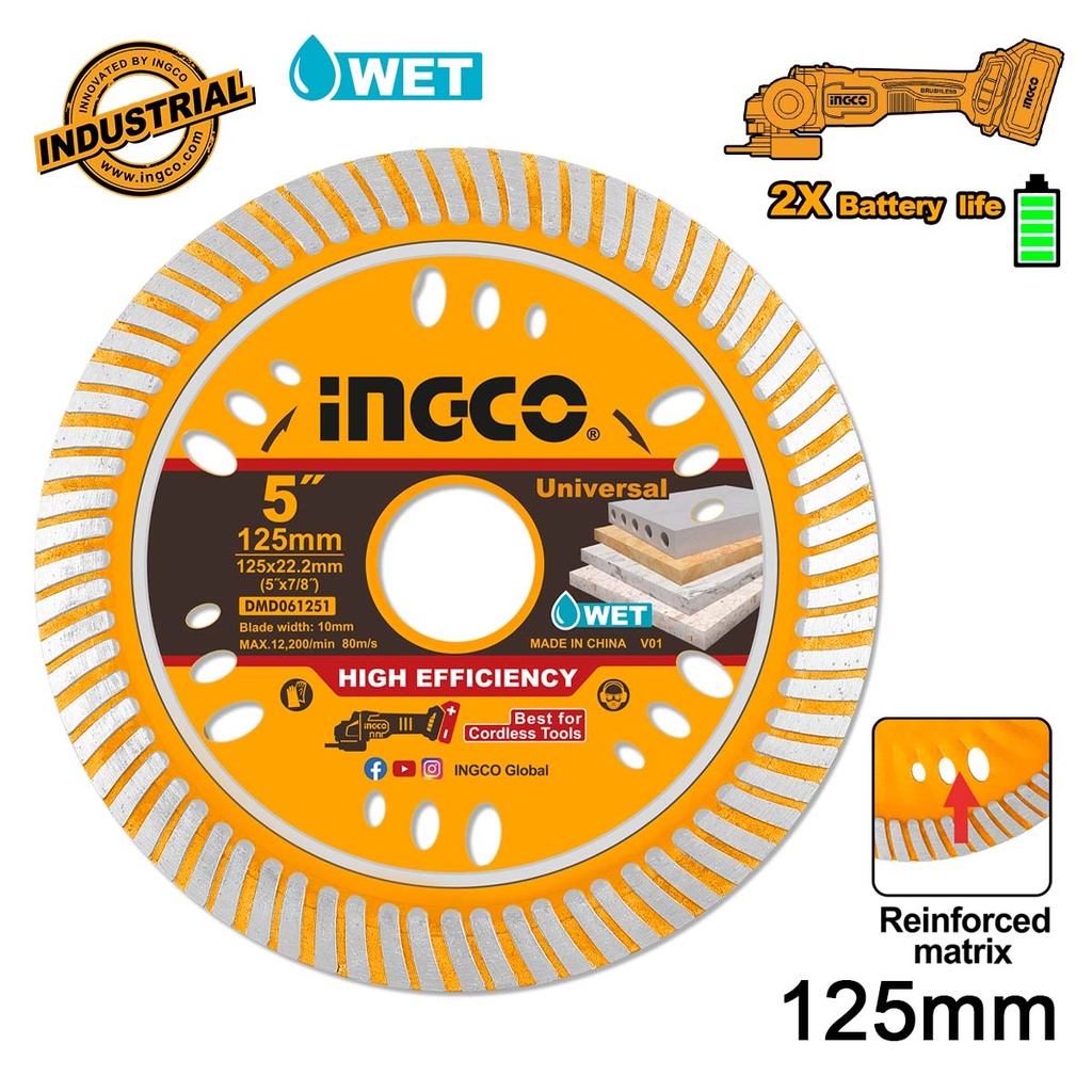 [DMD061251] INGCO DISQUE DIAMANTE ULTRAFIN 125MM AU MAROC [DMD061251]