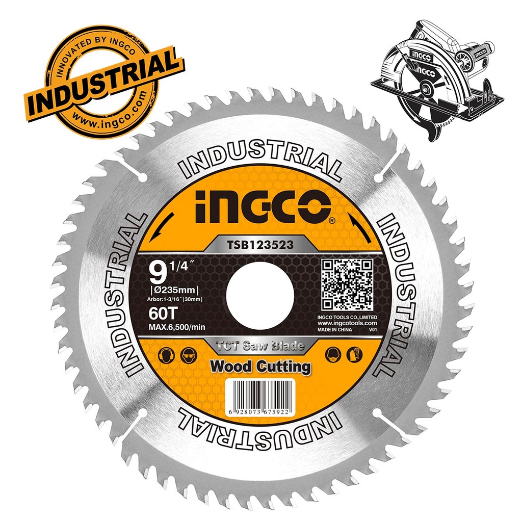 [TSB123523] INGCO DISQUE POUR SCIE CIRCULAIRE 235MM 60 DENTS AU MAROC [TSB123523]