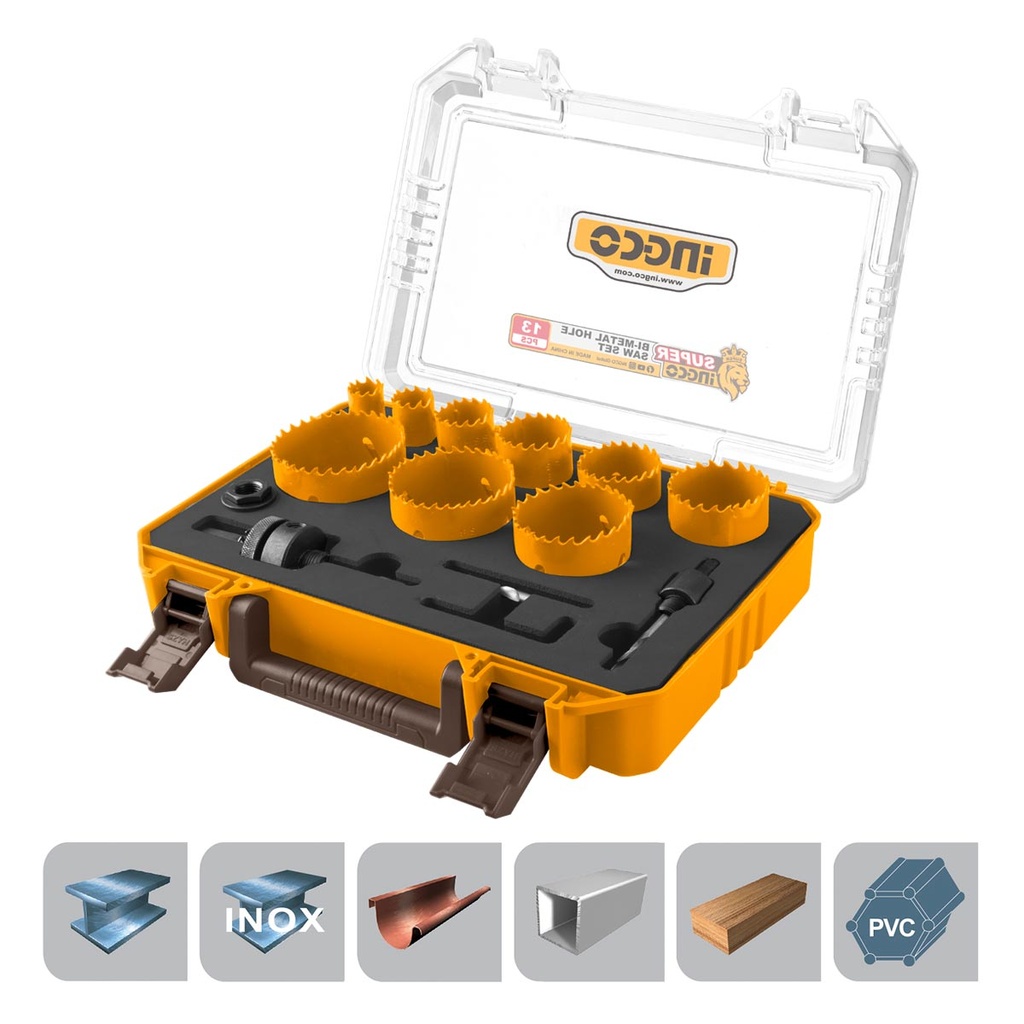 [AKH0132] INGCO COFFRET DE SCIE CLOCHE 13 PCS BI METAL 19-64MM INGCO AU MAROC [AKH0132]
