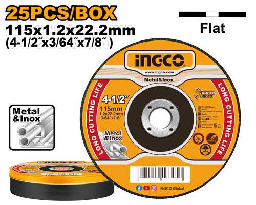 [MCD1211525] INGCO SET DE 25 DISQUES ABRASIFS 115x1,2x22,2 AU MAROC [MCD1211525]