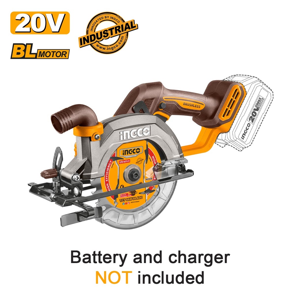 INGCO SCIE CIRCULAIRE BRUSHLESS 20V DIAMETRE 140MX20MM AU MAROC [CSLI1402]