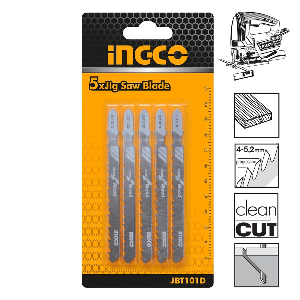 [JBT101D] INGCO 5 LAMES SCIE SAUTEUSE POUR BOIS 74MM AU MAROC [JBT101D]