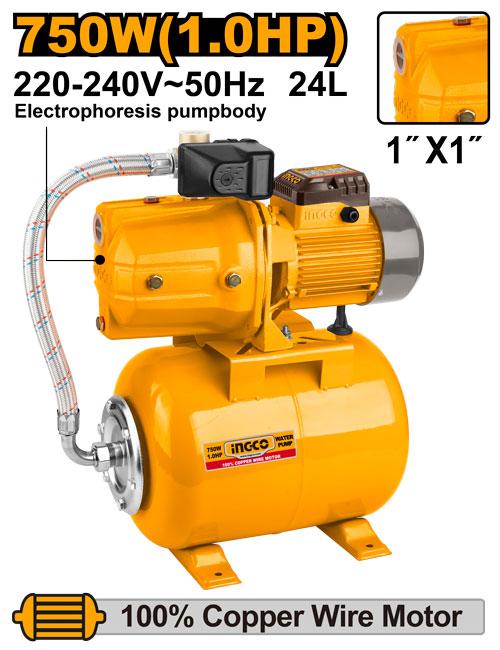 [JPT07508] INGCO POMPE A EAU A JET AUTOMATIQUE 750W 1HP AU MAROC [JPT07508]
