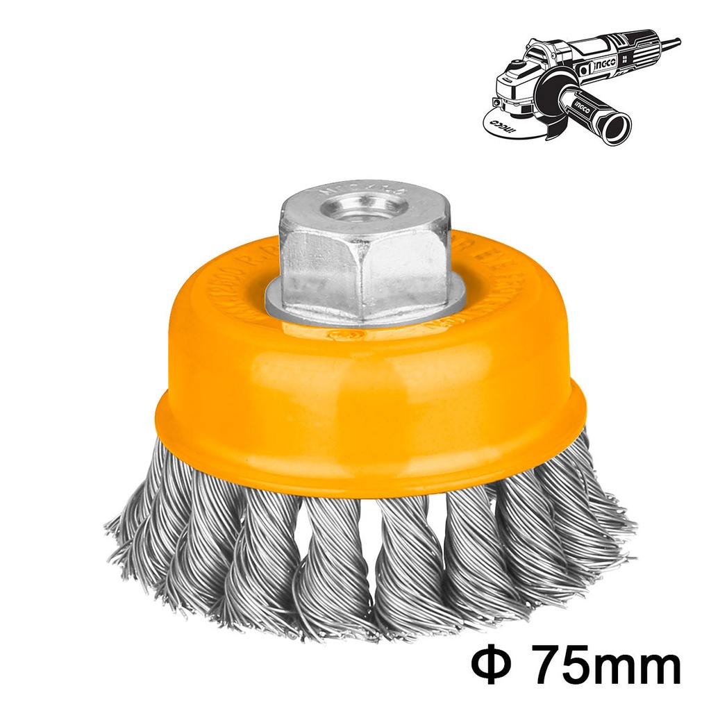 [WB20751] INGCO BROSSE METALLIQUE TORSADEE 75MM AU MAROC [WB20751]