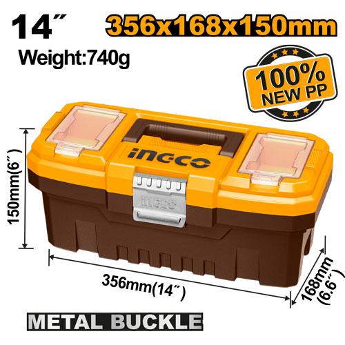[PBX1402] INGCO BOITE A OUTILS PVC CHARNIERES METAL 14'' AU MAROC [PBX1402]