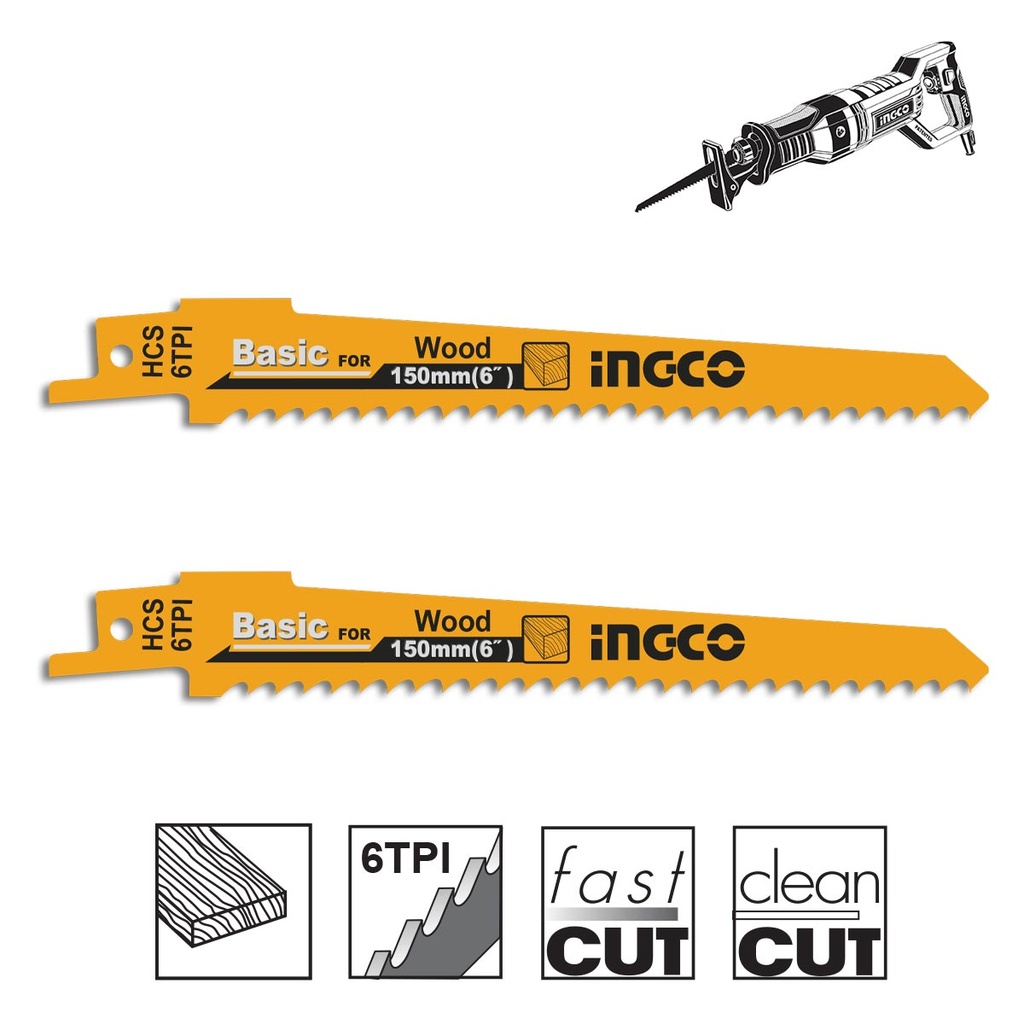 [SSB644D] INGCO LAMES SCIE SABRE POUR BOIS 2PCS AU MAROC [SSB644D]