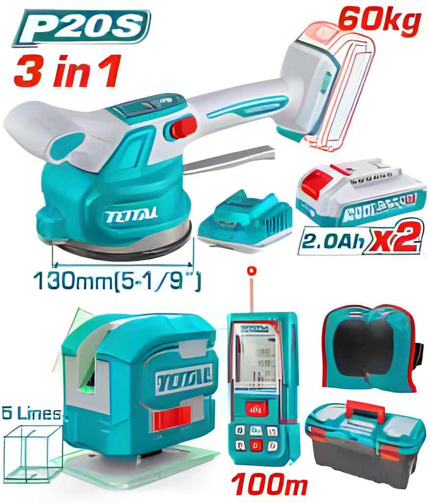 [TOSLI250606] TOTAL 3 PCS CORDLESS COMBO KIT AU MAROC [TOSLI250606]