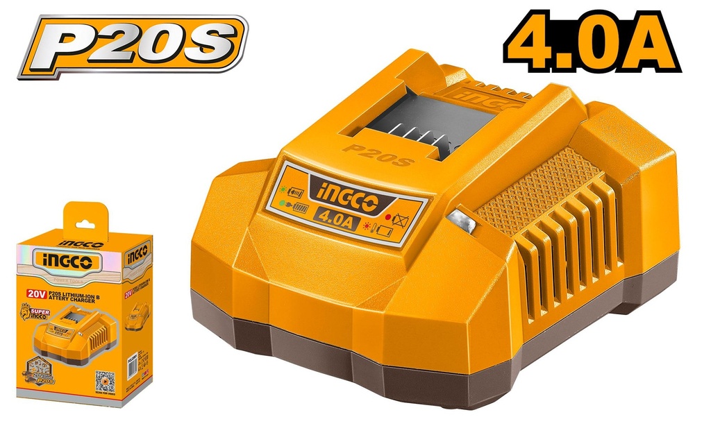 [FCLI20411] INGCO CHARGEUR A BATTERIE 20V 4,0A FAST NR AU MAROC [FCLI20411]