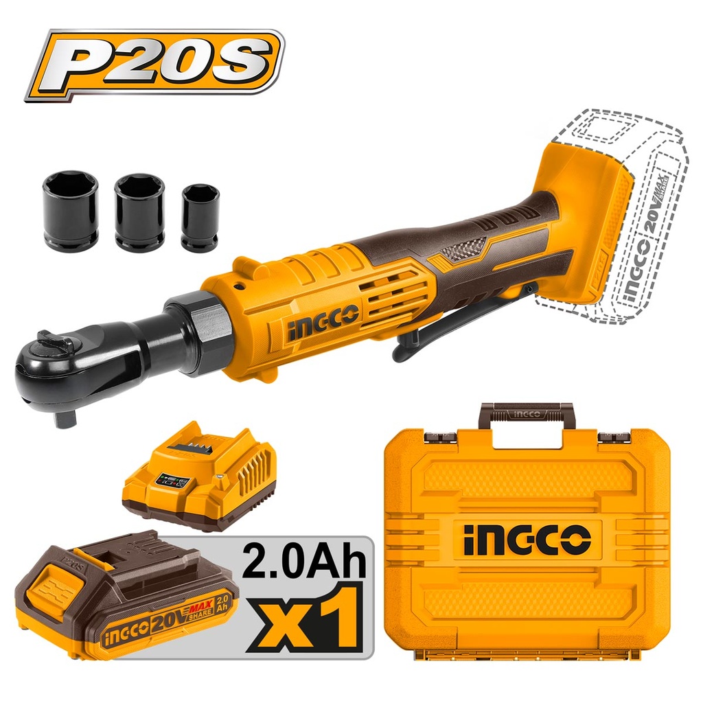 [CDRLI2060152] INGCO CLE A CLIQUET A BATTERIE 20V, 65 NM, 3/8 [CDRLI2060152] AU MAROC