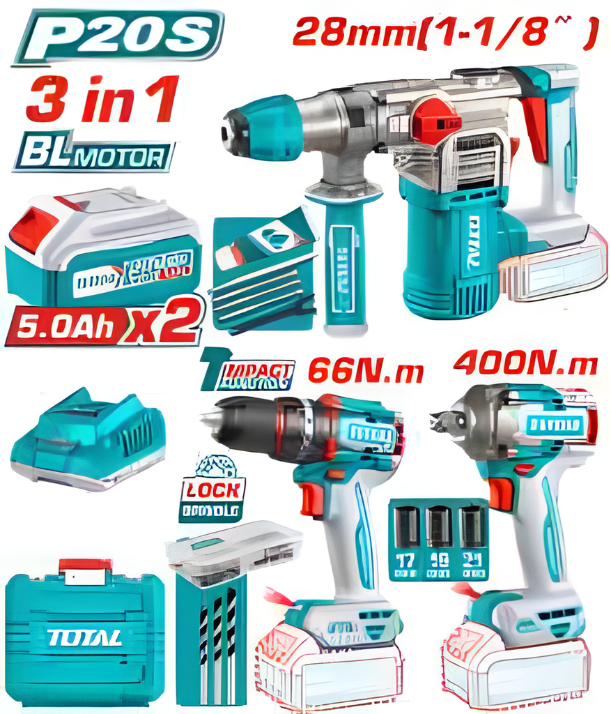 TOTAL KIT COMBO SANS FIL 3 PIÈCES AU MAROC [TCKLI20638]