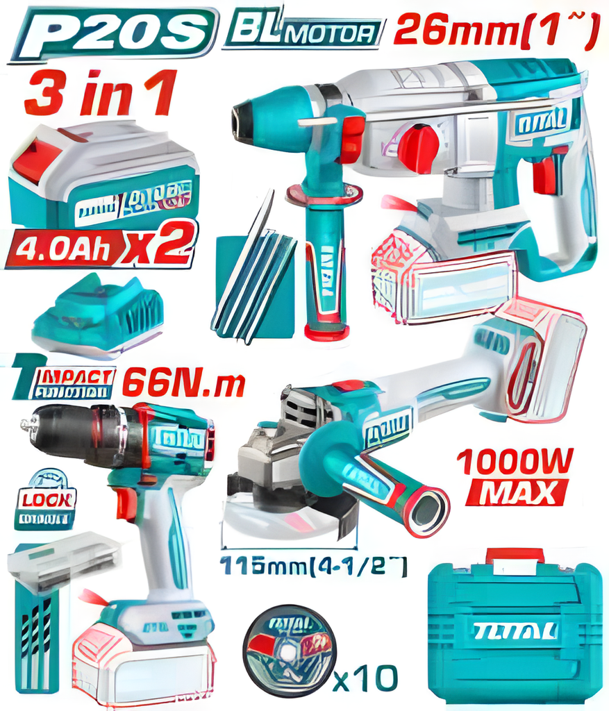 [TOSLI241198] TOTAL KIT COMBO SANS FIL 3 PIÈCES AU MAROC [TOSLI241198]