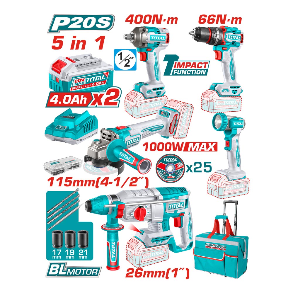 TOTAL KIT COMBO SANS FIL 5 PIÈCES AU MAROC [TCKLI20592]
