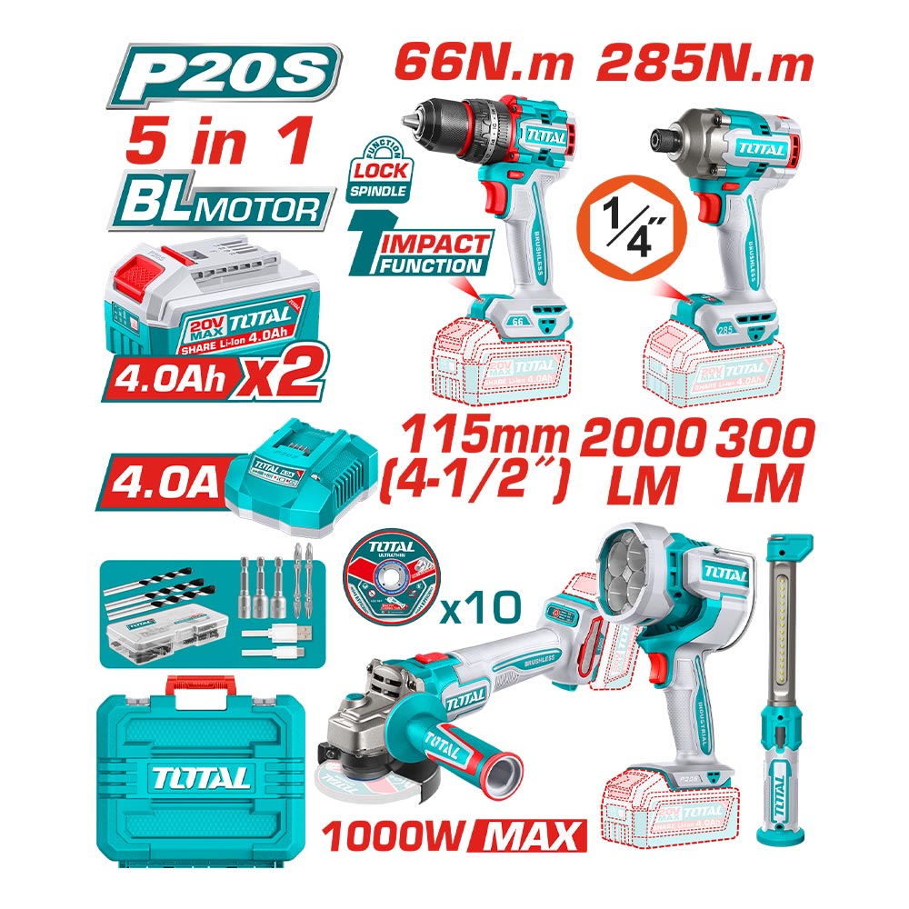 TOTAL KIT COMBO SANS FIL 5 PIÈCES AU MAROC [TOSLI250692]