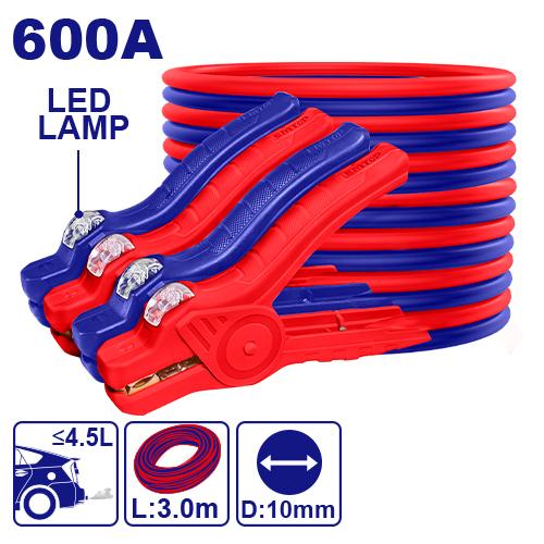 [EBCEL0601] Câble de démarrage 600 A x 3,0m avec lampe LED EMTOP | EBCEL0601