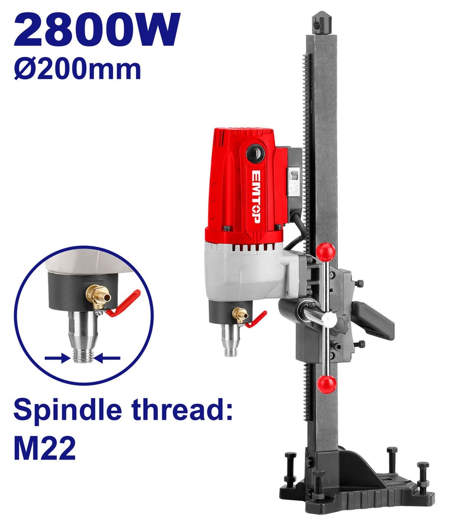 [EDDM280020] Carotteuse 200mm - 2800 W EMTOP | EDDM280020