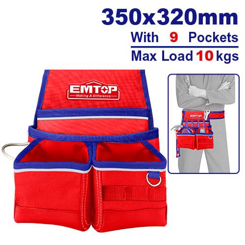 [ETBG481034] Ceinture porte- outils - 9 poches + porte marteau EMTOP | ETBG481034