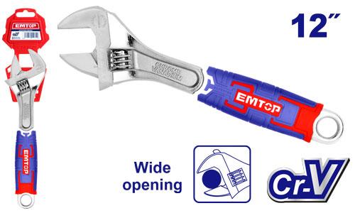 [EAWH131201] Clé à molette 300mm - Cr-V EMTOP | EAWH131201