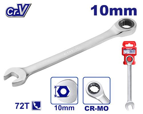 [ECSPAR101] Clé mixte 10mm Cr-V EMTOP | ECSPAR101