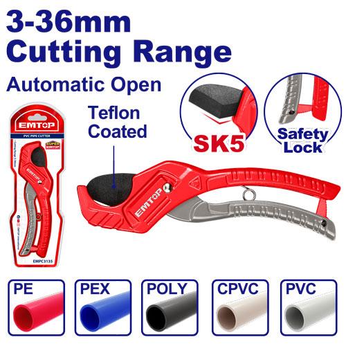 [EMPC3135] Coupe-tube pvc 3- 36mm EMTOP | EMPC3135