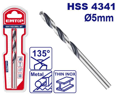 EMTOP FORET HSS 4341 - DIAM 5MM [ ETDB310502 ]