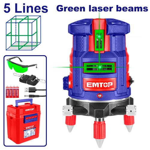 [ESLE53003] EMTOP LASER LINÉAIRE À MISE À NIVEAU AUTOMATIǪUE (FAISCEAUX LASER VERTS) [ ESLE53003 ]