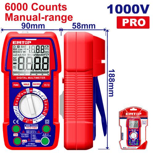 EMTOP MULTIMÈTRE DIGITAL 1000V [ EDMR5310002 ]