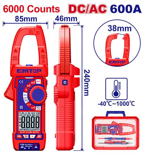 [EDMR766002] EMTOP PINCE AMPÈREMÉTRIǪUE DC/AC - 600A [ EDMR766002 ]