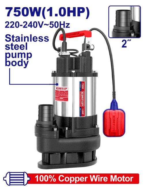 [EWPPQD07501] Pompe submersible pour eaux usées 13m EMTOP | EWPPQD07501