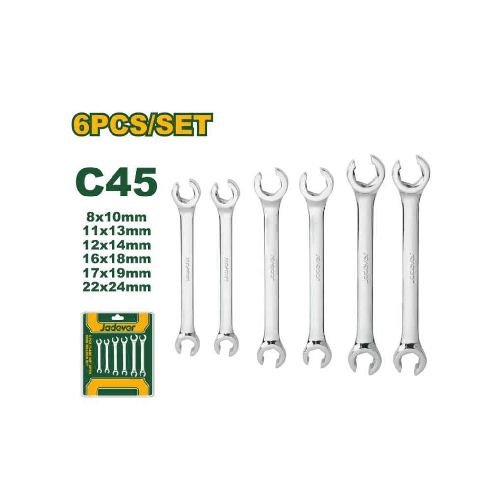 [JDDS2406] ENSEMBLE CLÉS À ANNEAUX POUR ÉCROUS ÉVASÉS DE 6 PIÈCES JDDS2406