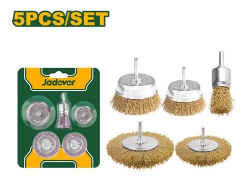 JADEVER JEU DE 5 DE BROSSES METALLIQUE POUR PERCEUSE J AD AU MAROC [JDCE6401]