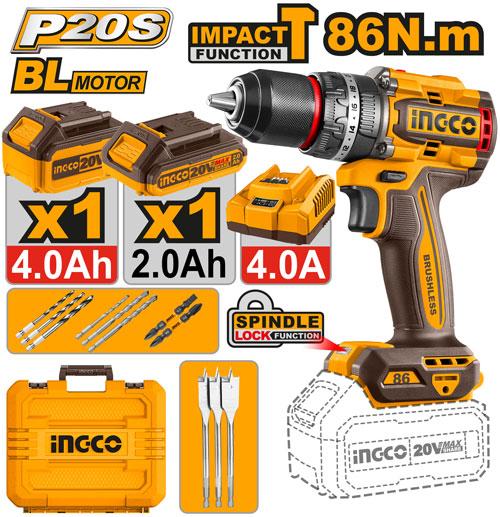 [CIDLI20868] INGCO PERCEUSE VISSEUSE 20V 86NM BRUSHLESS AU MAROC [CIDLI20868]