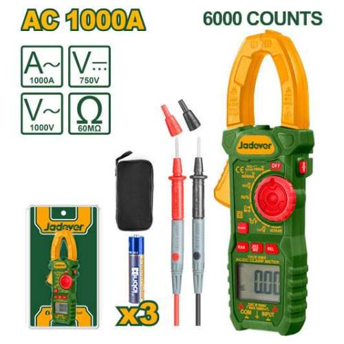 JADEVER PINCE AMPÈREMÉTRIQUE DIGITAL AC 1000A AU MAROC [JDDM6508]