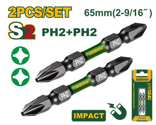 [JDSV3K62] JADEVER SET DE 2 EMBOUTS PH2+PH2X50MM JADEVER AU MAROC [JDSV3K62]