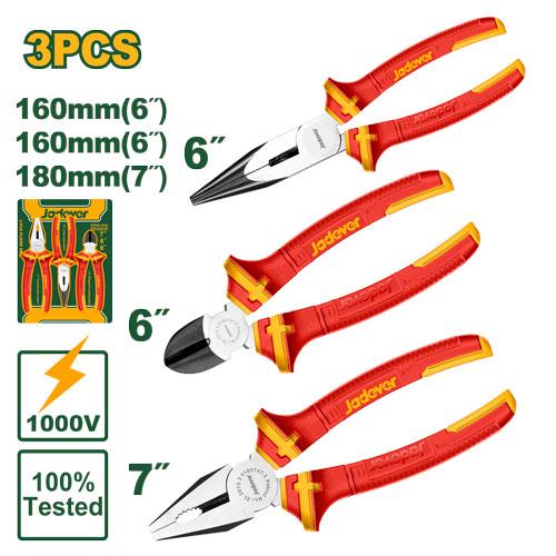 [JDPS0633] JADEVER SET DE 3 PINCES A PEC-COUPANTE-UNIVERSELLE 160MM-180MM AU MAROC [JDPS0633]