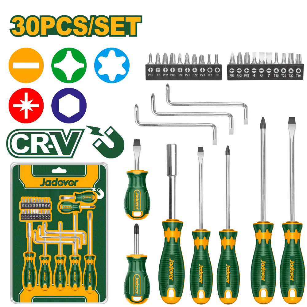 [JDSS1430] JADEVER SET DE 30 TOURNEVIS ET EMBOUTS JADEVER AU MAROC [JDSS1430]