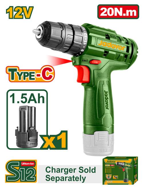 JADEVER VISSEUSE 12 V 1 BATTERIE SANS CHARGEUR TYPE C AU MAROC [JDCDS510]
