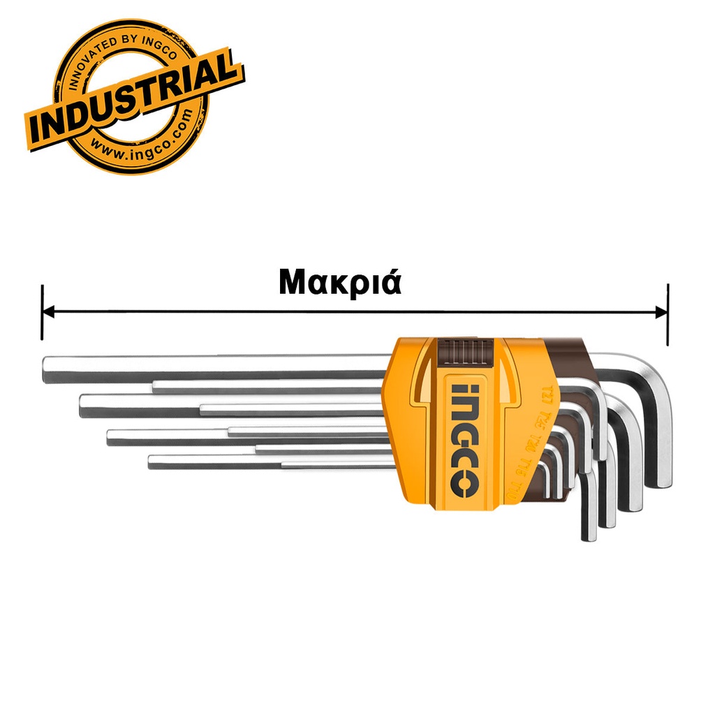 [HHK11092] INGCO CLES HEX EXTRA LONG SET DE 9 PIECES 1.5-10MM AU MAROC [HHK11092]