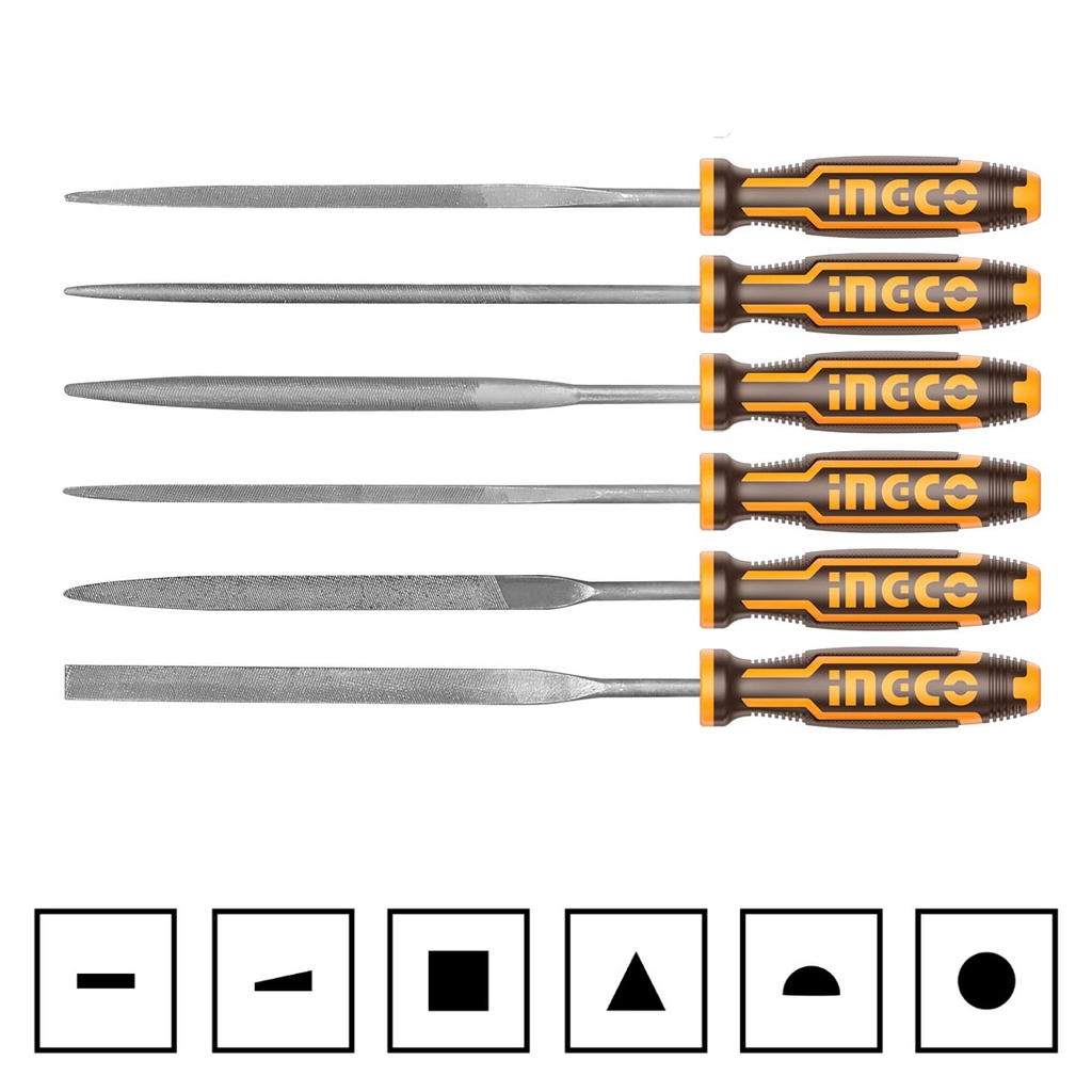 INGCO SET DE 6 LIMES ACIER 140MM AU MAROC [HKTF63]