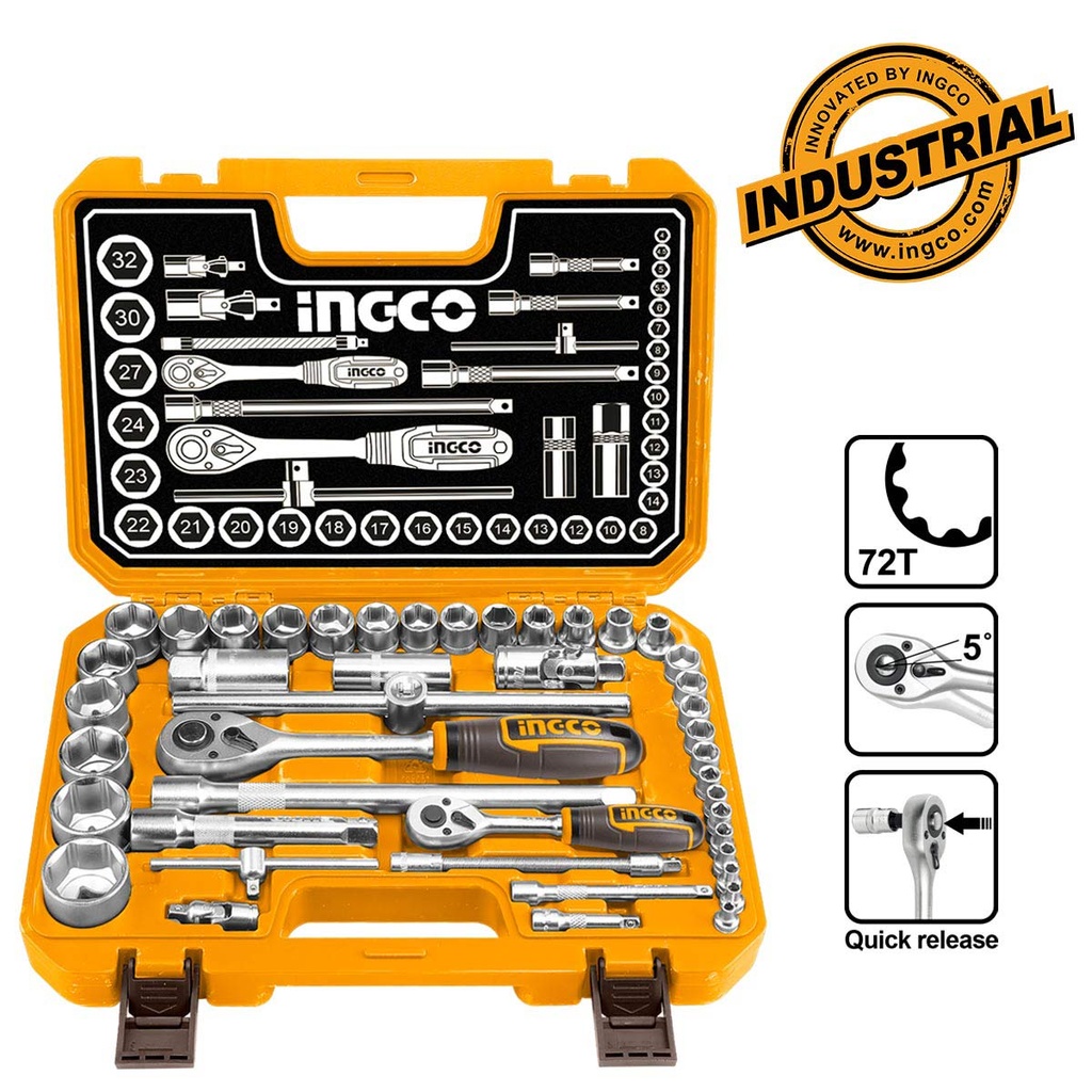 [HKTS42441] INGCO SET DE DOUILLES 1/4 ET 1/2 44PIECES AU MAROC [HKTS42441]