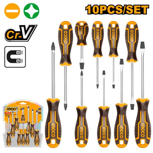 [HKSD1028] INGCO SET DE 10 TOURNEVIS AU MAROC [HKSD1028]