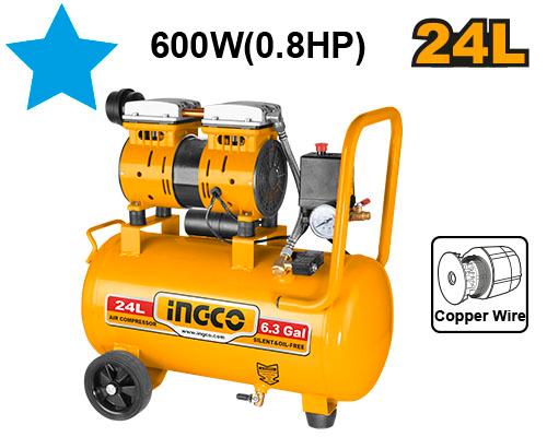 [ACS175241] INGCO COMPRESSEUR D'AIR SILENCIEUX 24L 600W 0,8HP - AU MAROC [ACS175241]